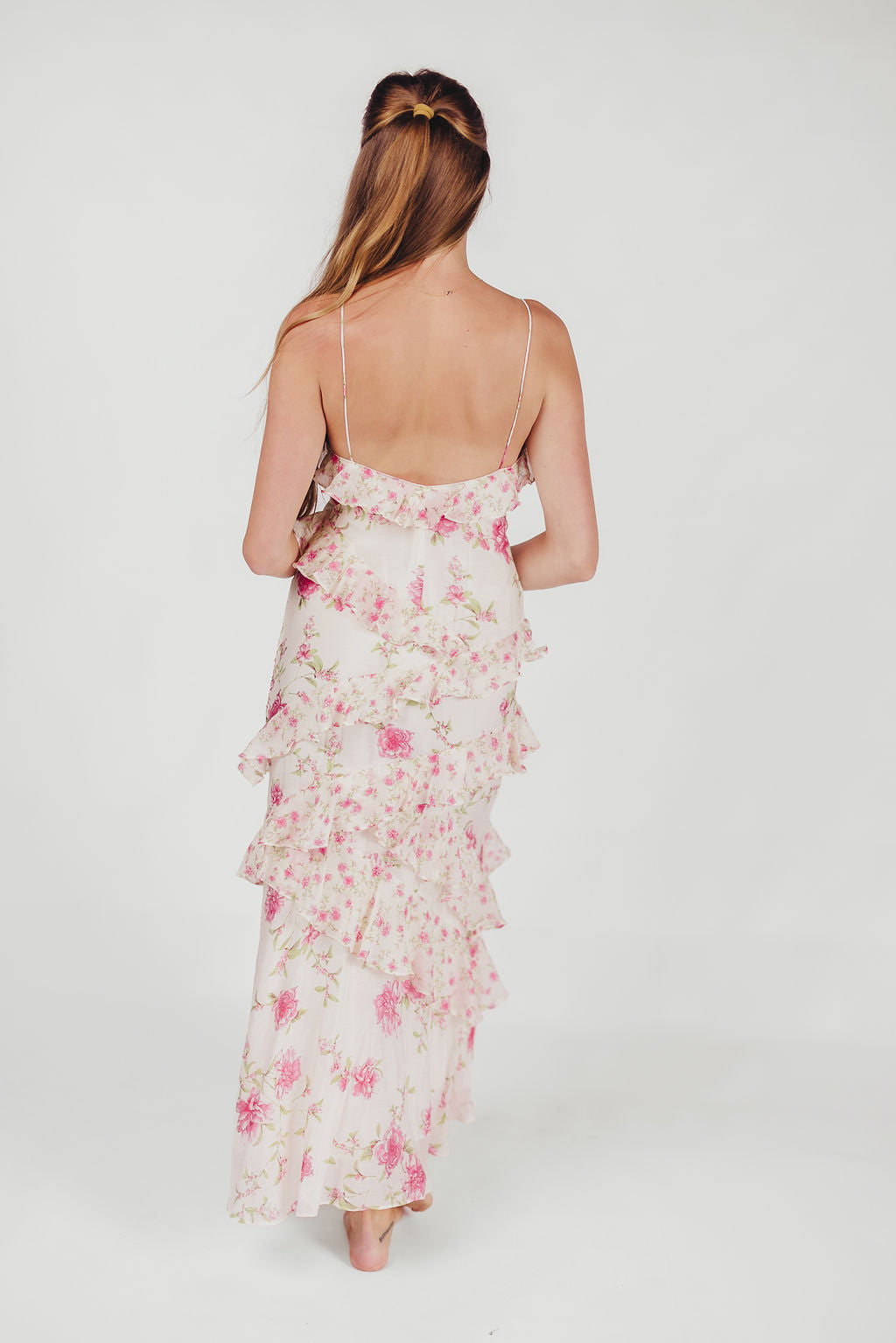 Sandra | Zomerjurk met Bloemenprint en Ruches