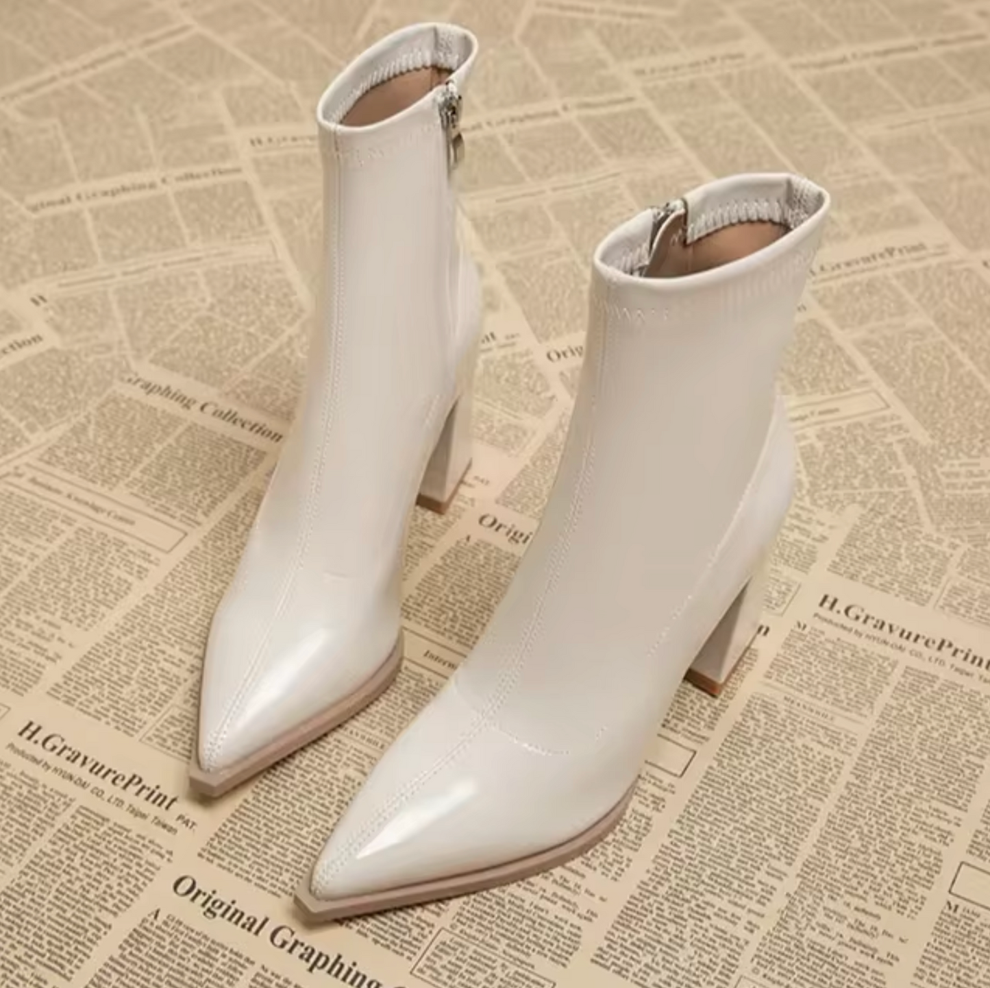 Cassie | Trendy Glanzende Enkellaarsjes voor Dames