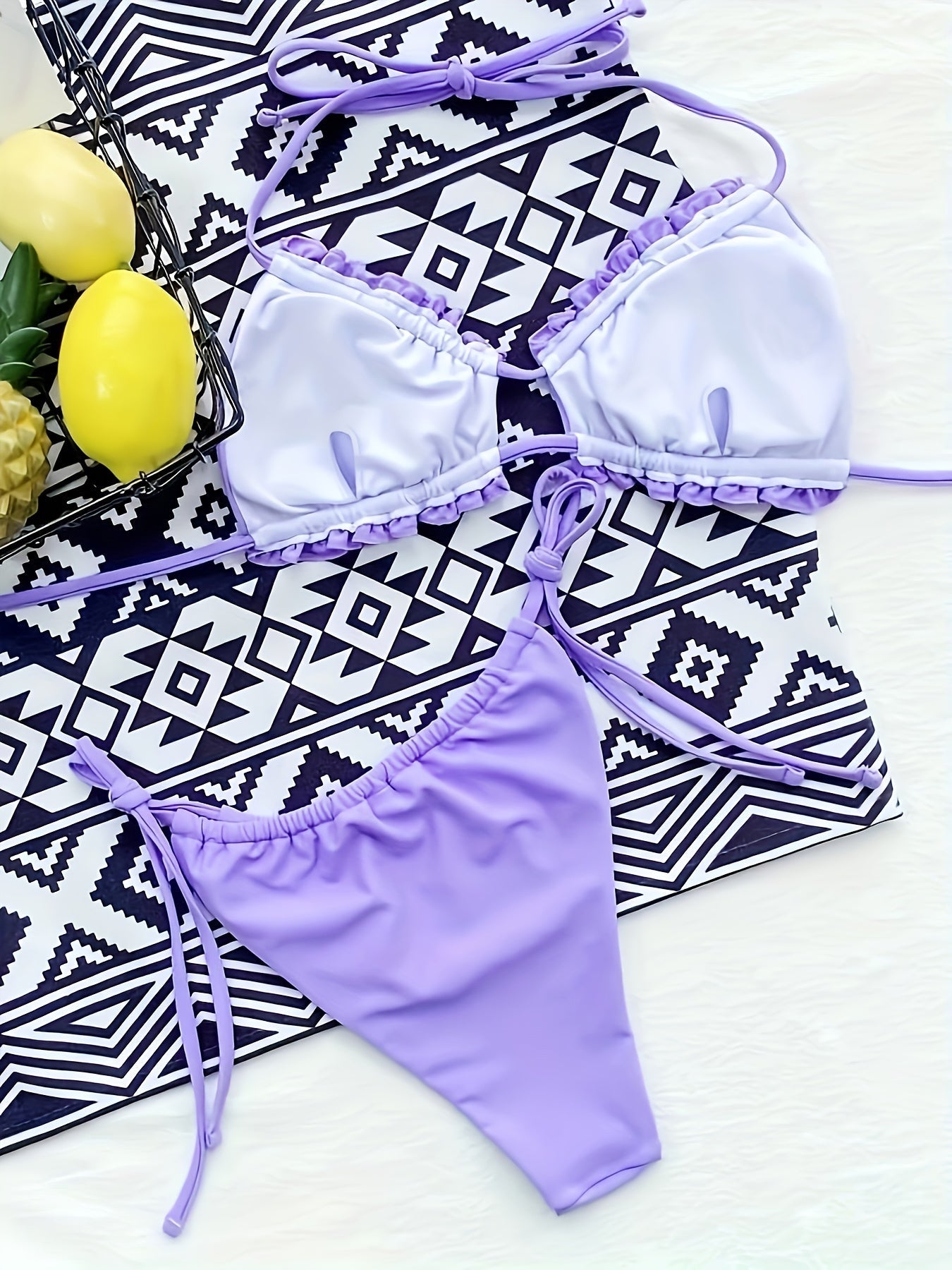 Mira | Trendy Geplooide Bikini met Verstelbare Bandjes