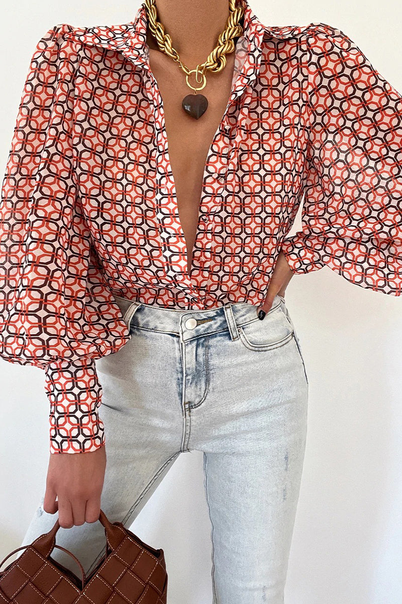 Jantine | Stijlvolle Blouse met Lampionmouwen