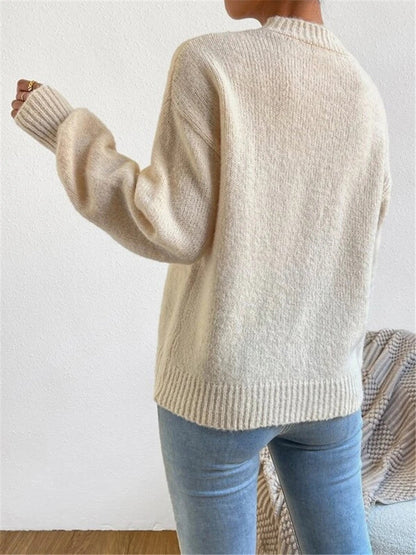 Maud - Minimalistische Herbstpullover mit langen Ärmeln für Frauen