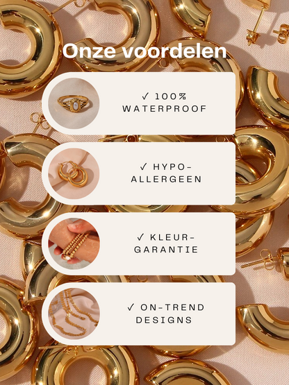 Ninetta | Breites Schlangenarmband Stretch Gold