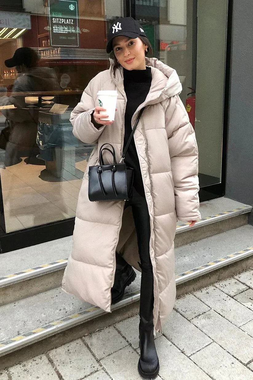 Thalina - Lange gewatteerde winterjas