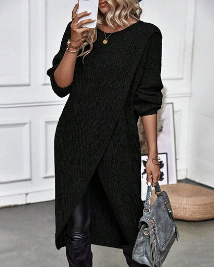 Masego trui jurk – moeiteloze stijl en warmte in één. Gemaakt van een zachte mix van acryl, spandex en polyester voor ultiem comfort. Het klassieke silhouet met een trendy onregelmatige zoom zorgt voor een flatterende pasvorm. Perfect voor casual en chique looks, combineer met sneakers of hakken. Verkrijgbaar in grijs, groen en zwart (maten XS-3XL). Must-have voor de koudere maanden. Bestel nu en ervaar de perfecte mix van stijl en comfort!