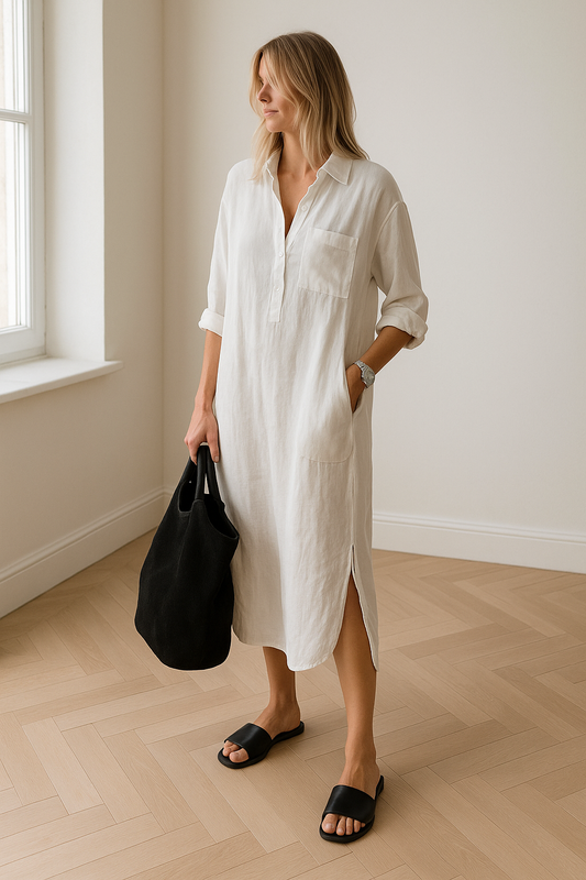 Lumen | Elegante Katoenen Maxi Jurk