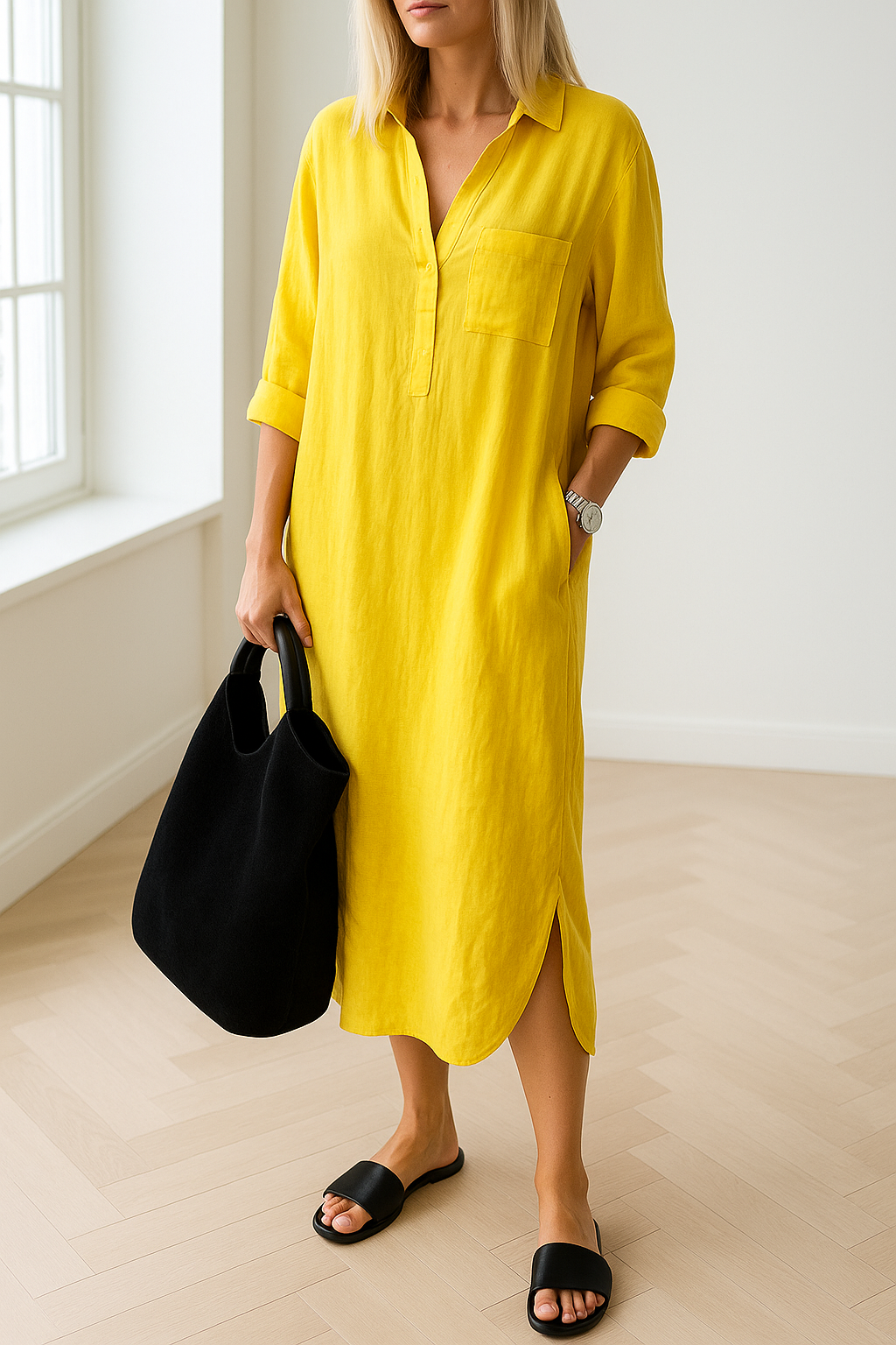 Lumen | Elegante Katoenen Maxi Jurk