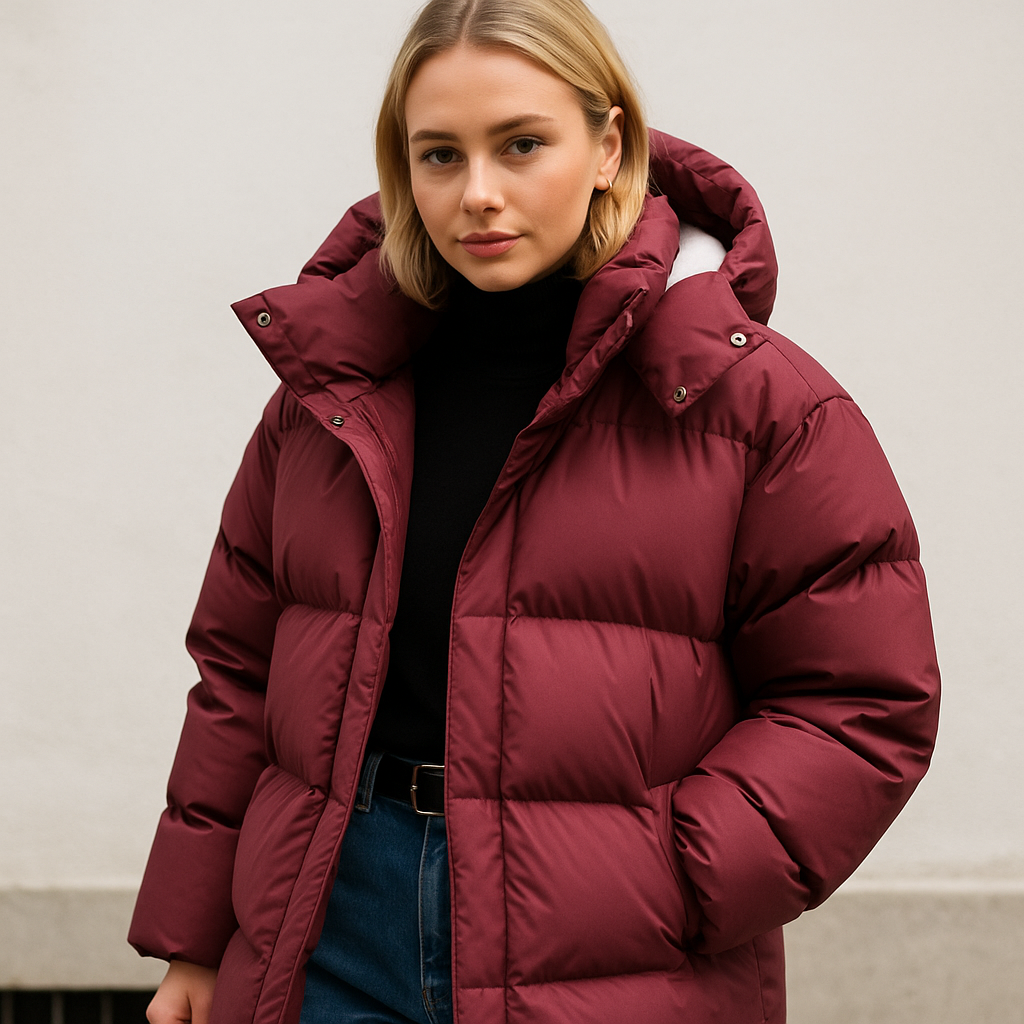 Aminta gewatteerde jas: warme en stijlvolle jas met een losse pasvorm, gezellige capuchon en uitstekende isolatie voor koude dagen. Perfect voor casual uitjes en winterse avonturen. Verkrijgbaar in Wijnrood, Zwart, Groen en Bruin, in maten S t/m L. Combineer comfort en trendy flair met de Aminta jas. Bestel nu en blijf warm en chic tijdens de koelere maanden!