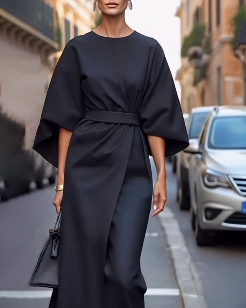 Ainsley | Tailliertes Kleid mit Laternenärmeln
