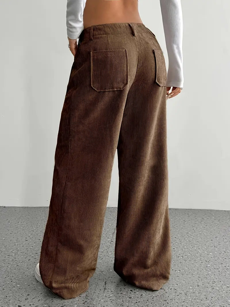 Selma | Wijde corduroy broek met hoge taille voor dames