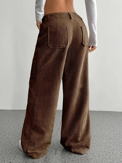 Selma | Wijde corduroy broek met hoge taille voor dames