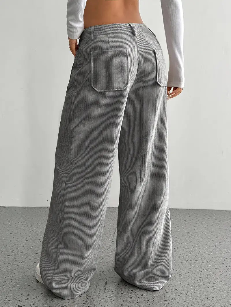 Selma | Wijde corduroy broek met hoge taille voor dames