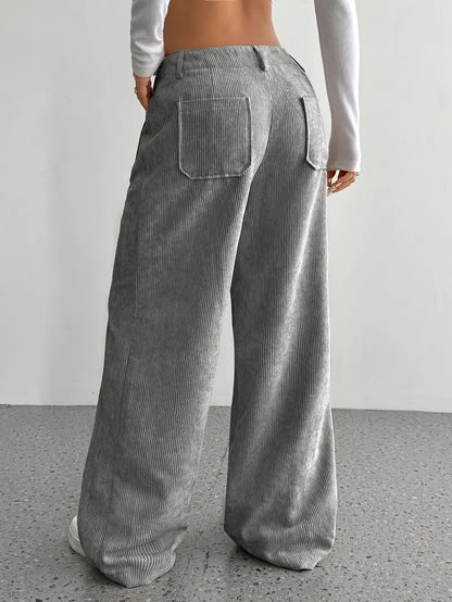 Selma | Wijde corduroy broek met hoge taille voor dames