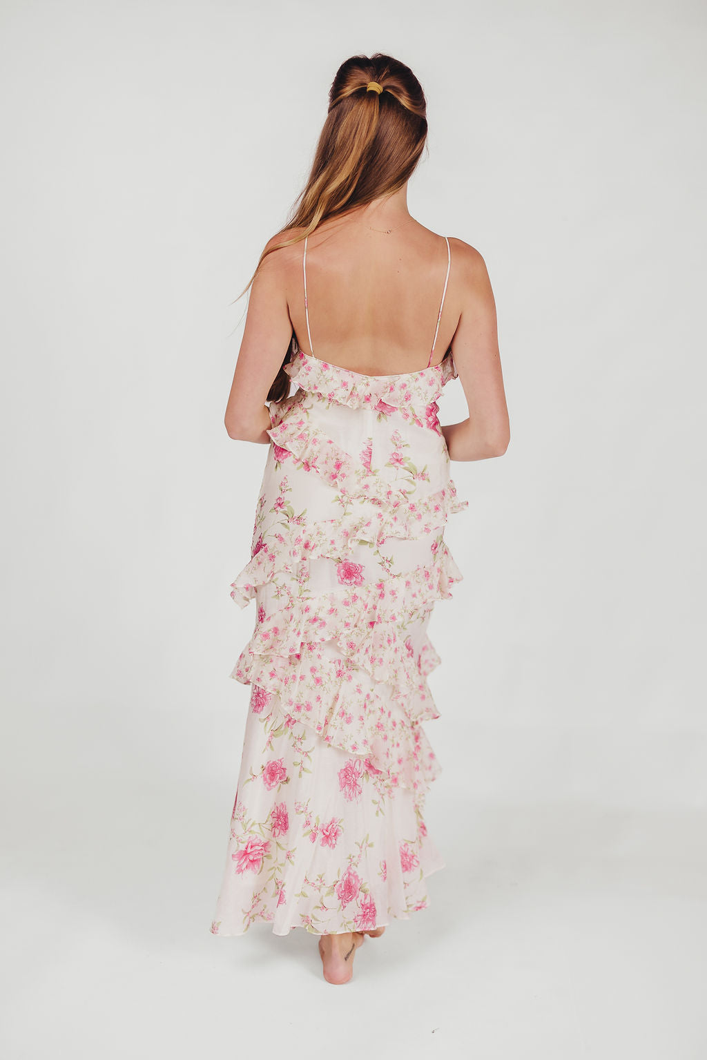 Sandra | Zomerjurk met Bloemenprint en Ruches