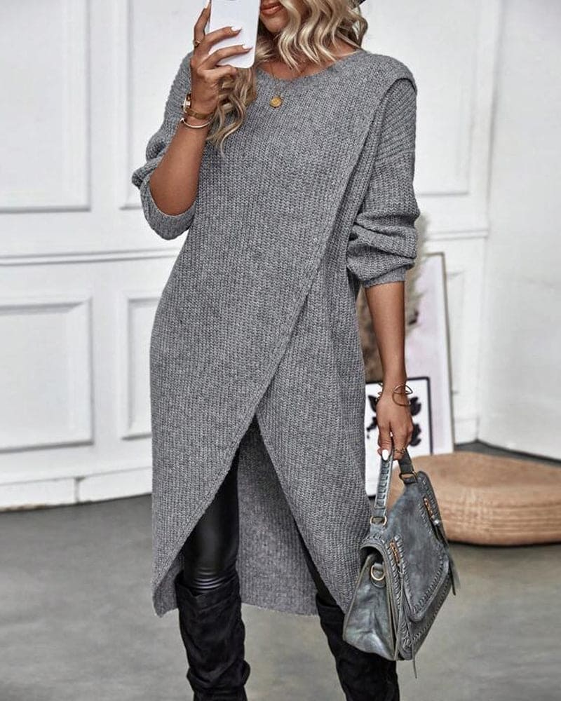 Masego trui jurk – moeiteloze stijl en warmte in één. Gemaakt van een zachte mix van acryl, spandex en polyester voor ultiem comfort. Het klassieke silhouet met een trendy onregelmatige zoom zorgt voor een flatterende pasvorm. Perfect voor casual en chique looks, combineer met sneakers of hakken. Verkrijgbaar in grijs, groen en zwart (maten XS-3XL). Must-have voor de koudere maanden. Bestel nu en ervaar de perfecte mix van stijl en comfort!