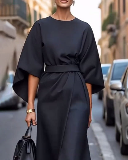 Ainsley | Tailliertes Kleid mit Laternenärmeln