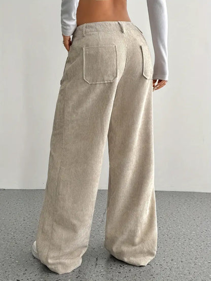 Selma | Wijde corduroy broek met hoge taille voor dames