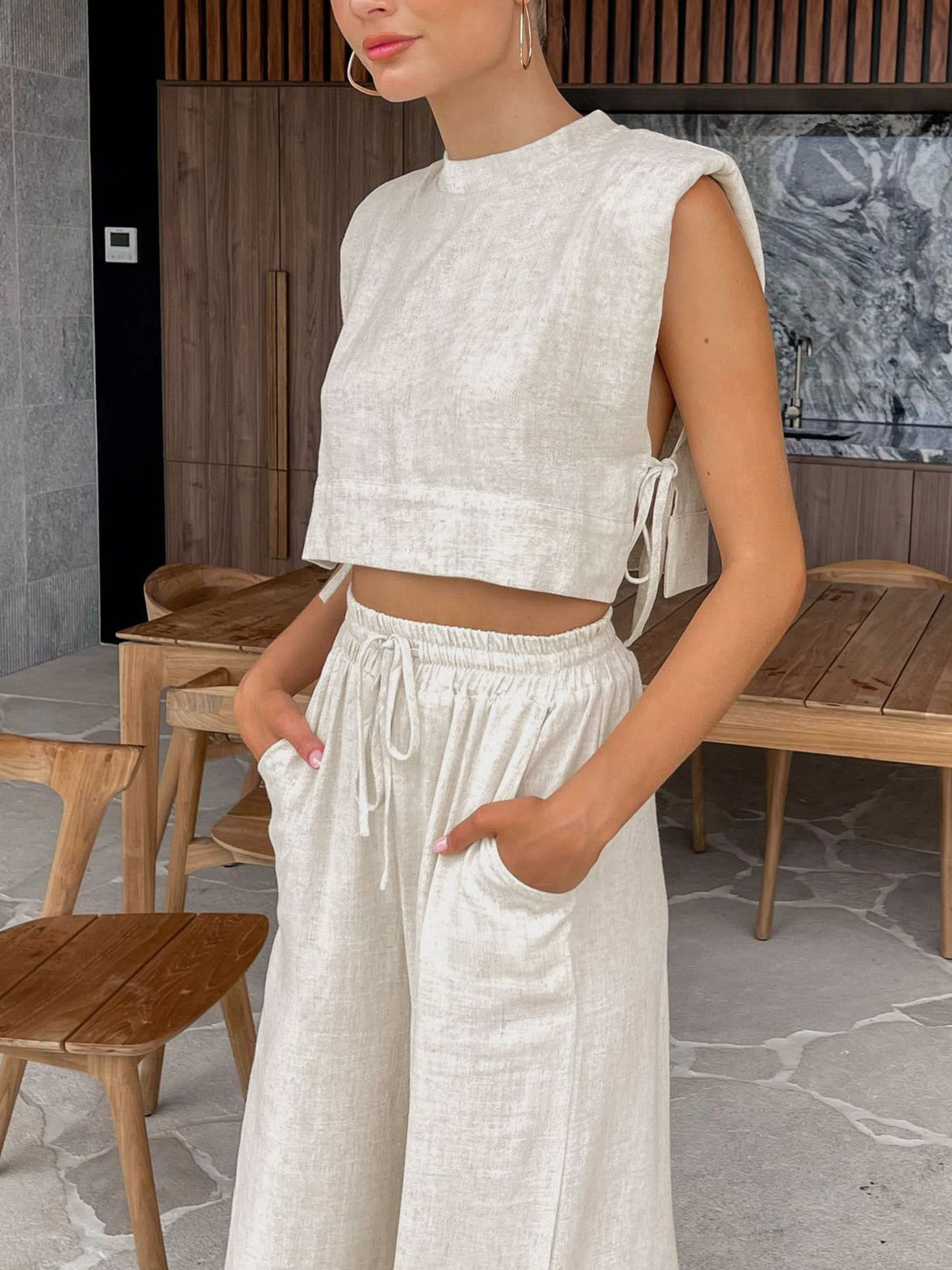 Nia - Moderne Tweedelige Set met Crop Top voor Vrouwen