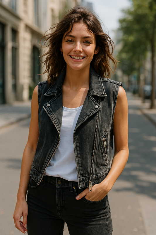 Marielle | Denim Vest Zonder Mouwen