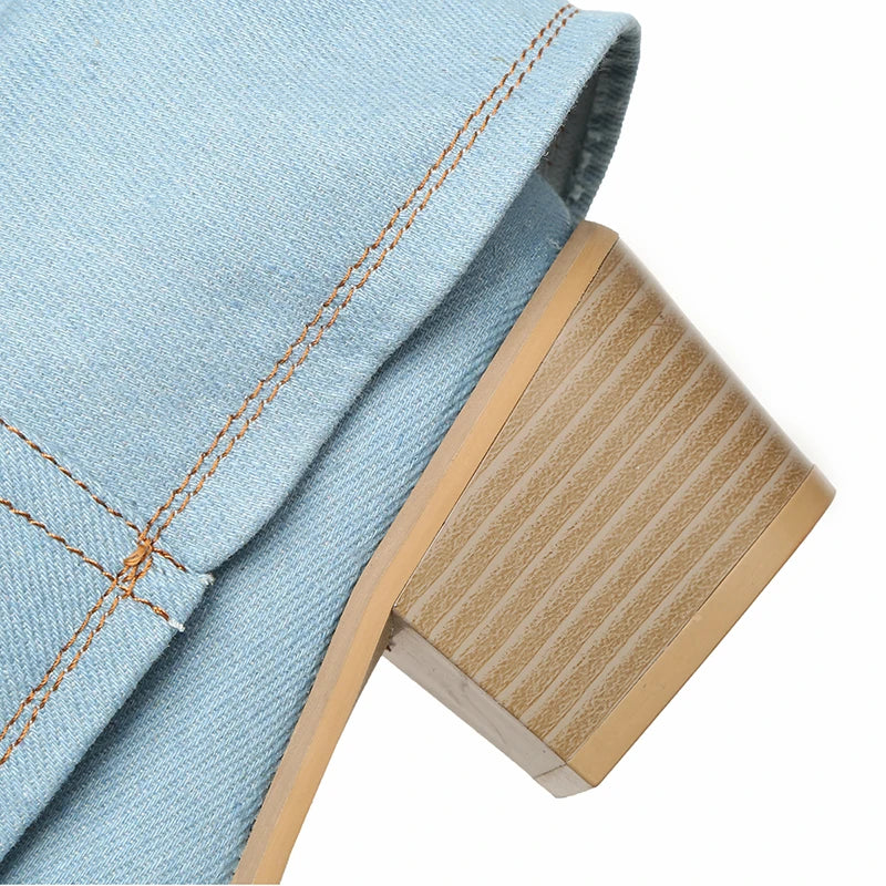 Liriel | Denim knielaarzen