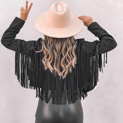 Thalina - Wildlederjacke mit Fransen