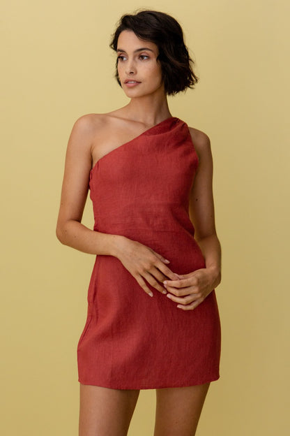 Maudy | Elegante en Comfortabele One-Shoulder Jurk voor Vrouwen