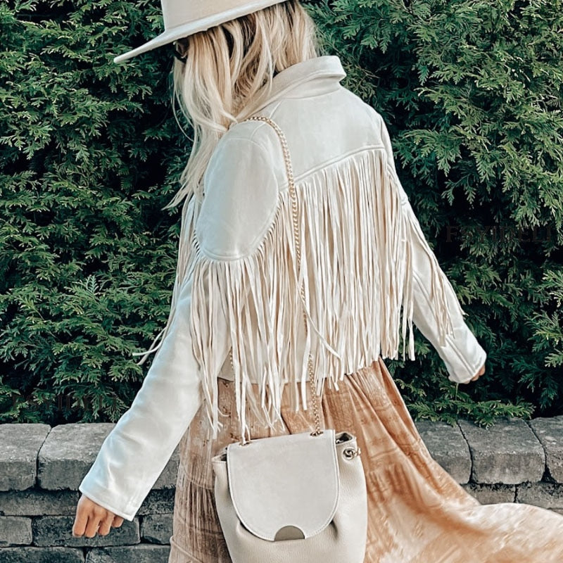 Thalina - Wildlederjacke mit Fransen