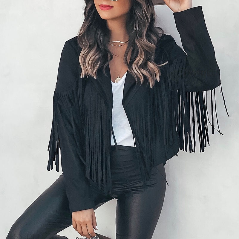 Thalina - Wildlederjacke mit Fransen