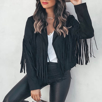 Thalina - Wildlederjacke mit Fransen