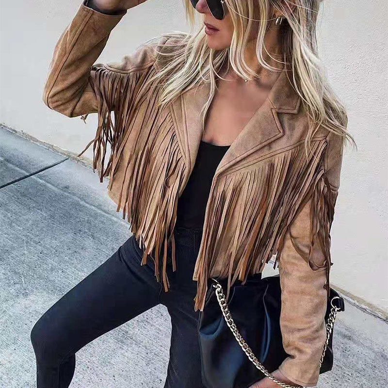 Thalina - Wildlederjacke mit Fransen