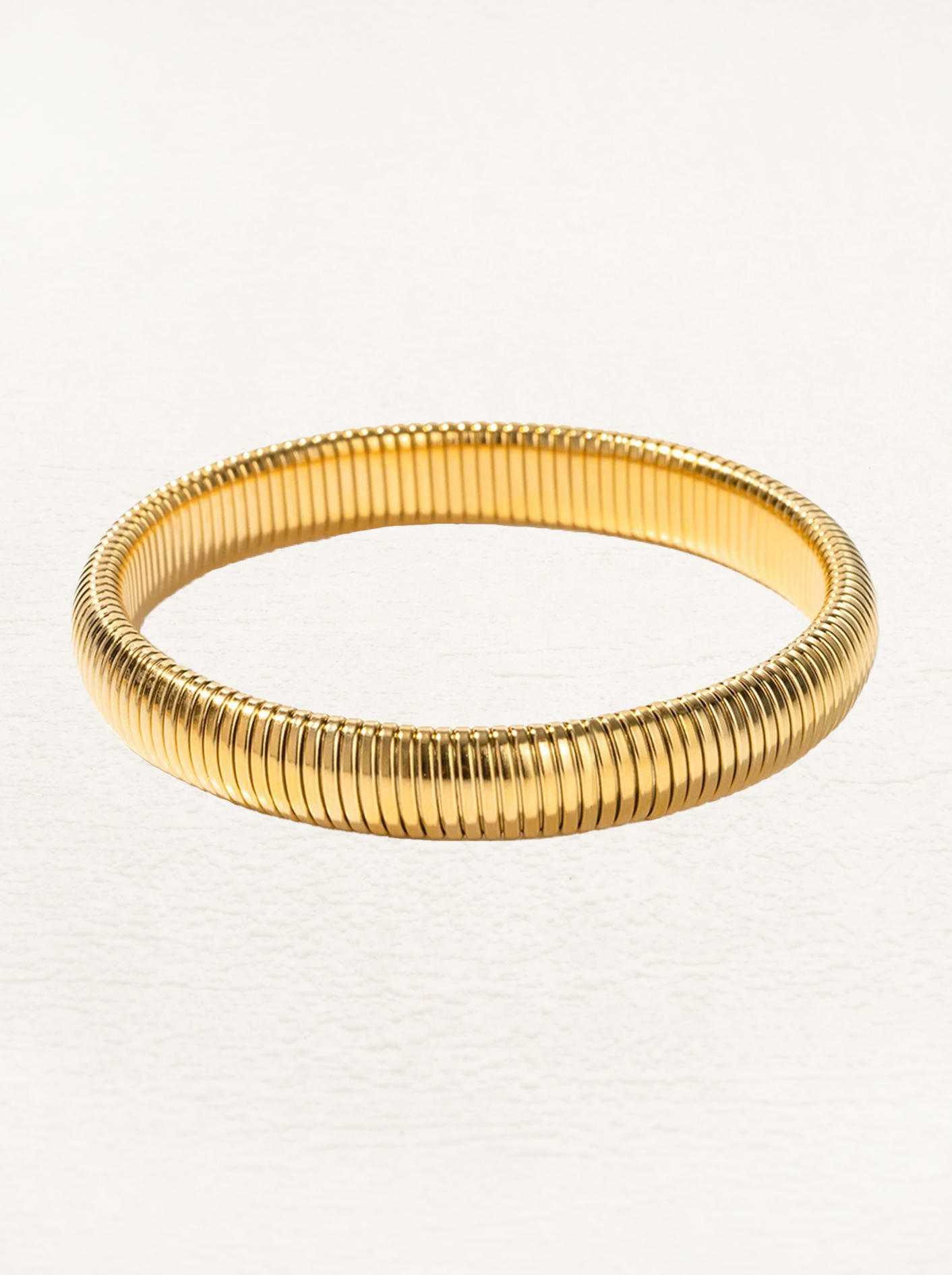 Ninetta | Breites Schlangenarmband Stretch Gold