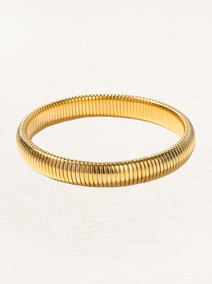 Ninetta | Breites Schlangenarmband Stretch Gold