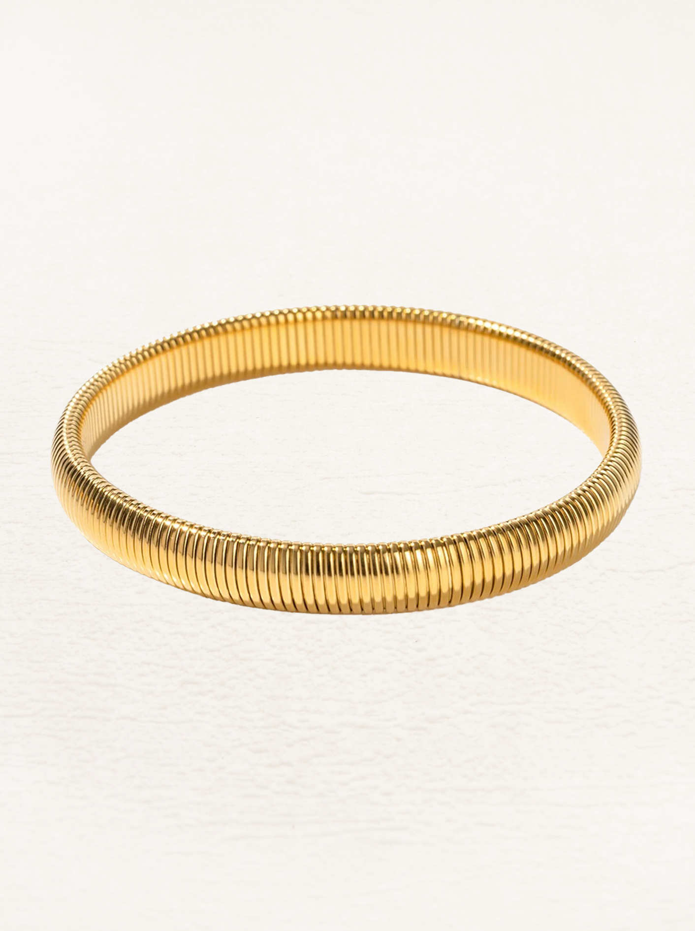 Ninetta | Breites Schlangenarmband Stretch Gold