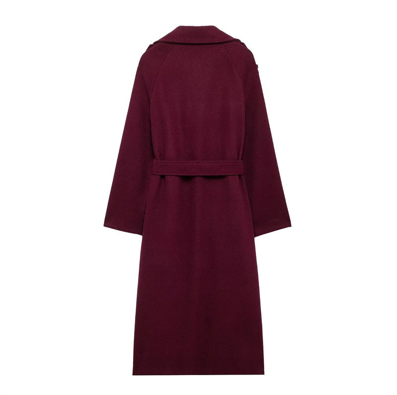 Leona | Classy burgundy lange winterjas