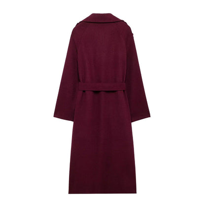 Leona | Classy burgundy lange winterjas