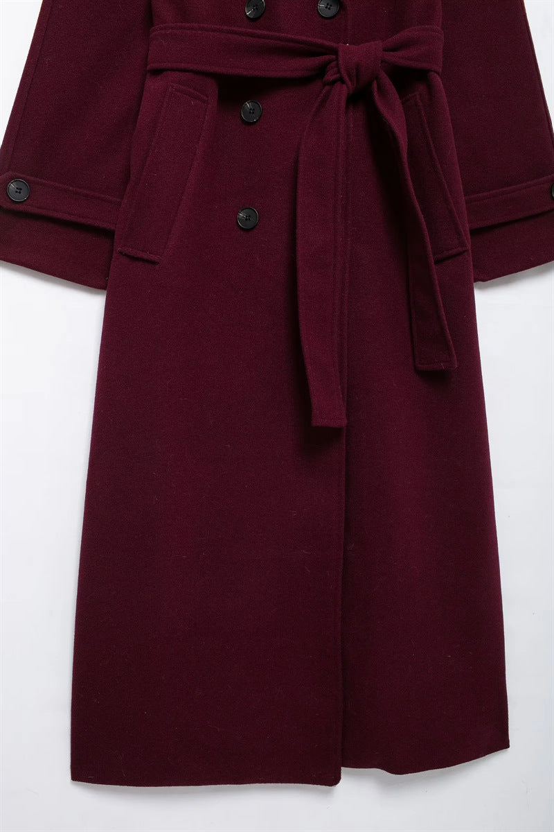 Leona | Classy burgundy lange winterjas