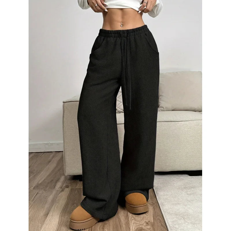 Damen trendige hoch taillierte Cordhose | entspannte Passform