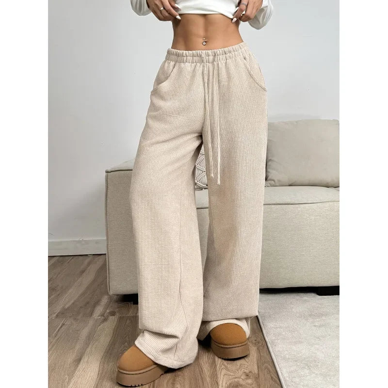 Damen trendige hoch taillierte Cordhose | entspannte Passform