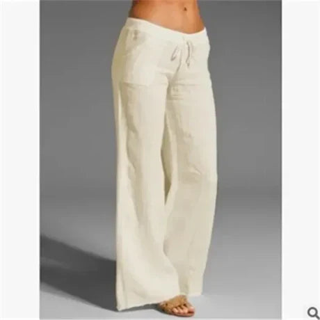 Kalina | Witte linnen broek