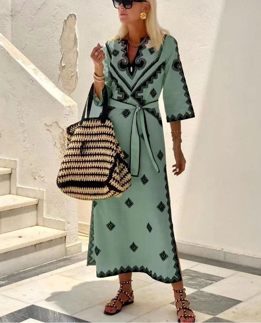 Kaela - Vintage Linnen Jurk