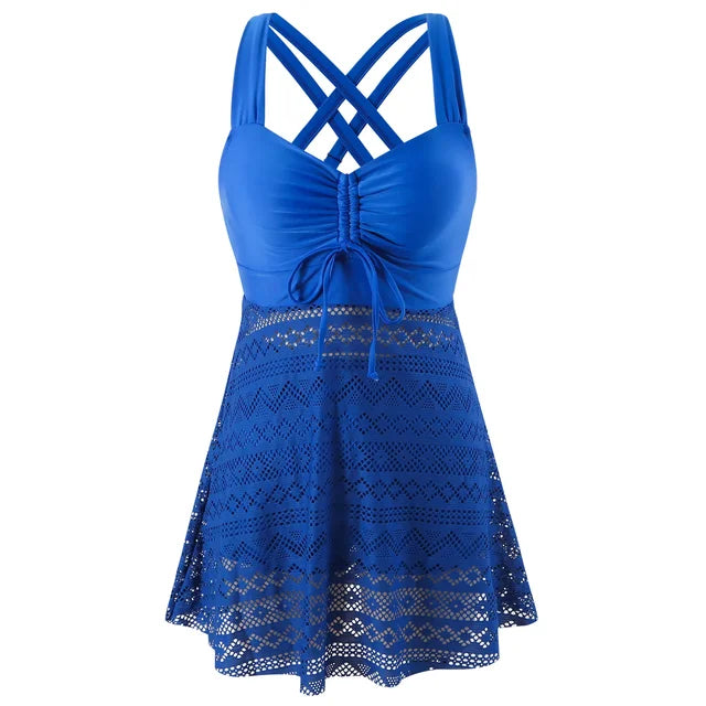 Evelina | Tankini Ensemble - Combineer comfort en stijl met de Evelina tankini, perfect voor strand- en zwembaduitjes. Het flatterende ontwerp met ingebouwde ondersteuning biedt ultiem draagcomfort en zelfvertrouwen. Gemaakt van hoogwaardige nylon en spandex voor duurzaamheid en stretch. Verkrijgbaar in kleuren zoals zwart, blauw, roze en rood, in maten M-4XL. Ideaal voor zwemmen, zonnen of loungen. Bestel nu en geniet van stijlvolle bedekking en functionaliteit in één!