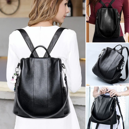 Aseni | Lederner Anti-Diebstahl Rucksack