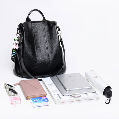 Aseni | Lederner Anti-Diebstahl Rucksack