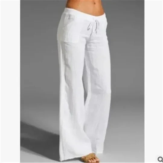 Kalina | Witte linnen broek