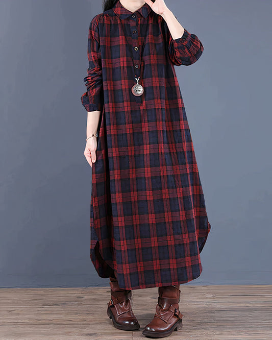 Alessa Blouse - Tijdloze ruitpatroon blouse, gemaakt van ademend katoen voor ultiem comfort en een zachte feel. Ideaal voor casual en formele gelegenheden. Beschikbaar in rood en groen, maten M-2XL. Perfect voor kantoor, avondjes uit, en casual weekendlooks. Voeg een vleugje klasse en veelzijdigheid toe aan je garderobe met de Alessa blouse. Bestel nu en ervaar tijdloze stijl en maximaal comfort!