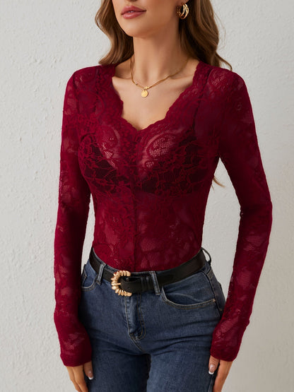 Liora | Elegante Herbst Spitze Bluse für Frauen