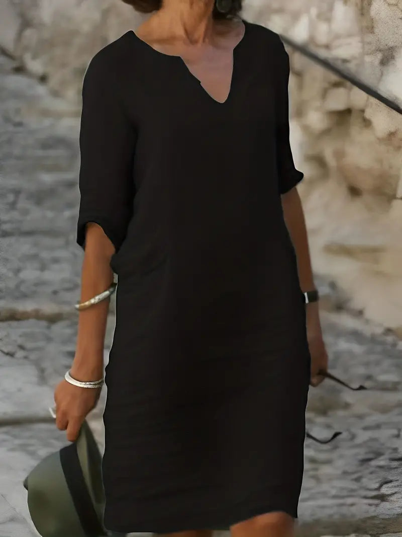 Caelina | casual jurk met 3/4 mouwen