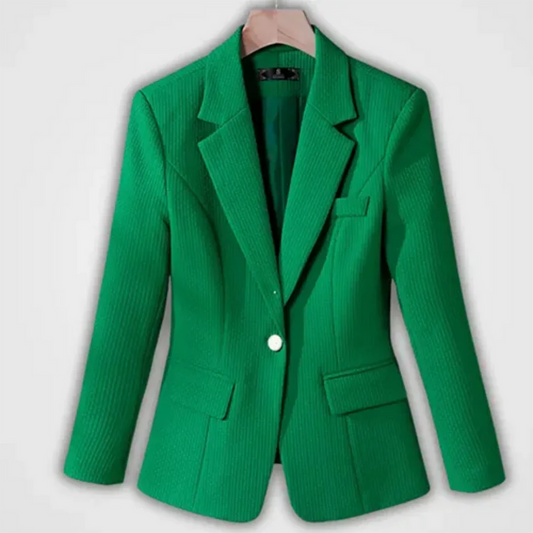 stijlvolle geribte blazer met voorzakken en knoopsluiting