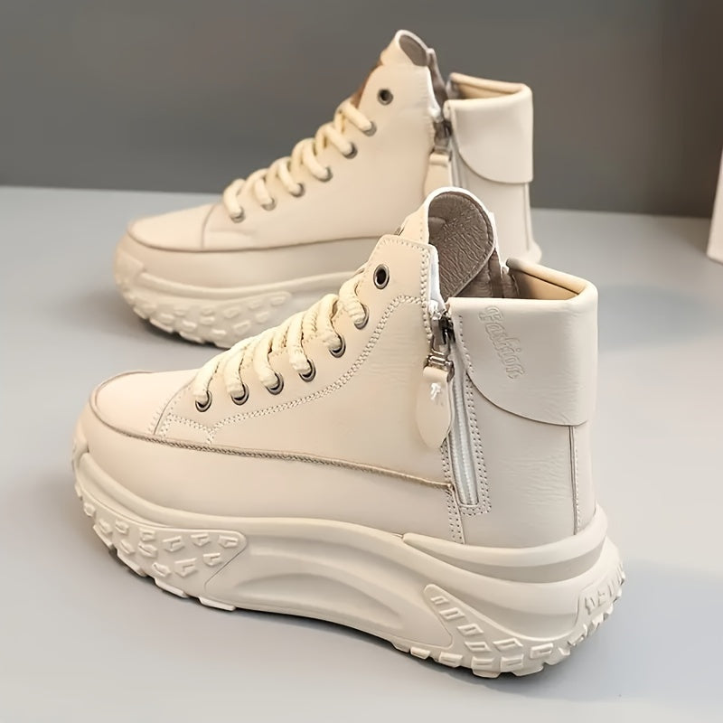 sneaker met hoge zool en zijritssluiting