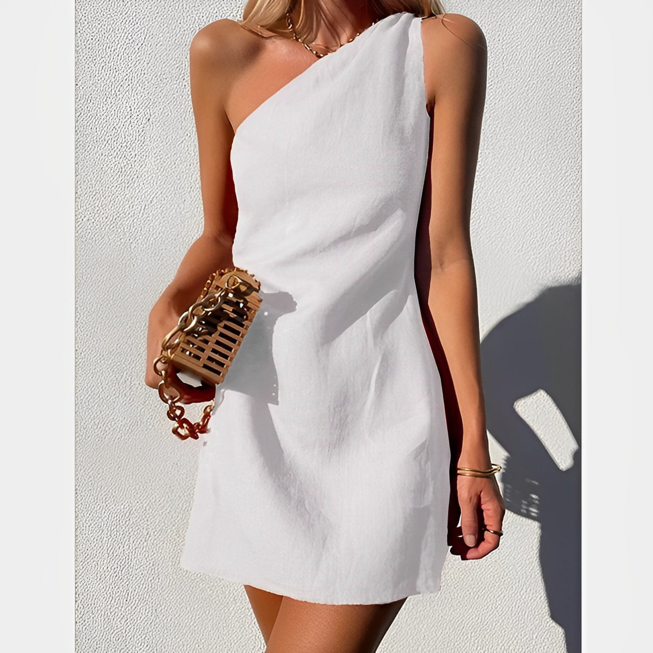 Maudy | Elegante en Comfortabele One-Shoulder Jurk voor Vrouwen