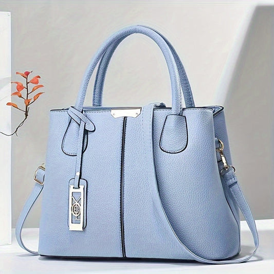 chique PU leren handtas / schoudertas met luxe afwerking in stijlvolle pastel kleuren